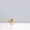 Minimalist Photography: Robin On Table Against Blue Wall