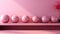Minimalist Pink Eggs On Platform: Playful Neo-geo Minimalism