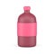 Minimalist pink juice bottle branding merchandise product realistic 3d icon vector illustration