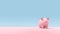 Minimalist Pink Pig On Money Themed Background