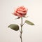 Minimalist Pink Rose: Eye-catching 3d Illustration With Vintage Touch