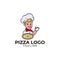 Minimalist pizza mascot logo template