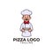 Minimalist pizza mascot logo template