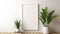 Minimalist Plants Picture Frame With Tropical Symbolism