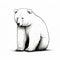 Minimalist Polar Bear Illustration In High-contrast Style