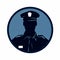 Minimalist Police Officer Silhouette Icon - Monocolored Design