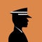 Minimalist Police Officer Silhouette Illustration On Orange Background