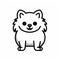 Minimalist Pomeranian Coloring Page In Belgian Saison Style