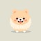 Minimalist Pomeranian Dog Vector Illustration - Cute Emoji Design