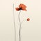 Minimalist Poppy Flowers Illustration On Beige Background