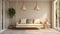 Minimalist Porch Design With Wooden Bench Swing And Hanging Lamp