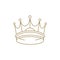 Minimalist premium monarchy crown jewelry king queen accessory fashion design line art icon vector