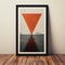 Minimalist Print: Surreal Orange Triangle In Calm Waters