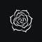Minimalist Punk Rock Rose Logo On Black Background