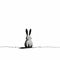 Minimalist Rabbit Illustration In The Style Of Edward Gorey And Oliver Jeffers