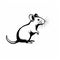 Minimalist Rat Tattoo Drawing On White Background