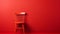 Minimalist Red Chair On Solid Background: Bold Chromaticity And Commentary On Race