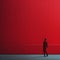 Minimalist Red Wall: Tranquil Scenes And Orderly Symmetry