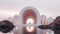 Minimalist Renaissance Architecture In Iceland: White Arch In Water