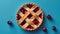 A minimalist representation of a delectable cherry pie, with clean