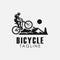 Minimalist retro bicycle logo template