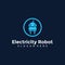 Minimalist robot electricity logo design. Vector illustration eps.10