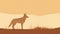 Minimalist Sand Dunes Illustration With A Wolf Caninecore Aesthetics