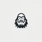 Minimalist Sasquatch Logo With Beard Design