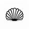 Minimalist Scallop Shell Icon: Graphic Design By Duckcore