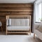 A minimalist, Scandinavian nursery with a clean, uncluttered design, natural wood accents, and soft pastels3, Generative AI