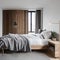 Minimalist Scandinavian Retreat: A serene bedroom with clean lines, light wood furniture, and a neutral color palette for a calm