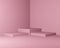 Minimalist scene with podium background Pastel pink scene. Modern 3d rendering for social media banner, promotion, cosmetic