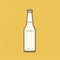 Minimalist Scottish Ale Beer Bottle Illustration On Yellow Background