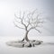 Minimalist Sculptor 3d Rendered Tree With Decaying Landscape Style