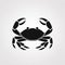 Minimalist Sea Crab Icon On White Background