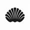 Minimalist Sea Shell Icon: Bold Stencil Design In Monochromatic Black