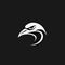 Minimalist Seagull Beak Mask Logo Design In Black And White