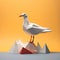 Minimalist Seagull Papercraft: Organic Forms Blending With Geometric Shapes