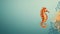 Minimalist Seahorse Desktop Wallpaper - Free 3d Cartoon Design