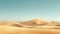 Minimalist sepia desert panorama with dunes under golden sunlight, late afternoon view