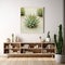 Minimalist Serene Scene with Succulents and Cacti