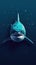 Minimalist Shark on Dark Background AI Generated