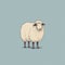 Minimalist Sheep Illustration In Edward Gorey And Oliver Jeffers Style On White Background