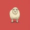 Minimalist Sheep Illustration In Edward Gorey And Oliver Jeffers Style On White Background
