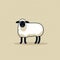 Minimalist Sheep Vector Icon On Beige Background