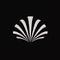 Minimalist Shell Emblem On Black Background - Abstract Vector Logo