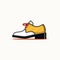 Minimalist Shoe Vector Icon With Dark White And Yellow Design