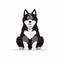 Minimalist Siberian Husky Dog Illustration: Humor Meets Heart