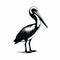 Minimalist Silhouette Of A Pelican: Biblical Iconography In Black And White