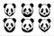 minimalist Silhouette Vector design of a panda Icon